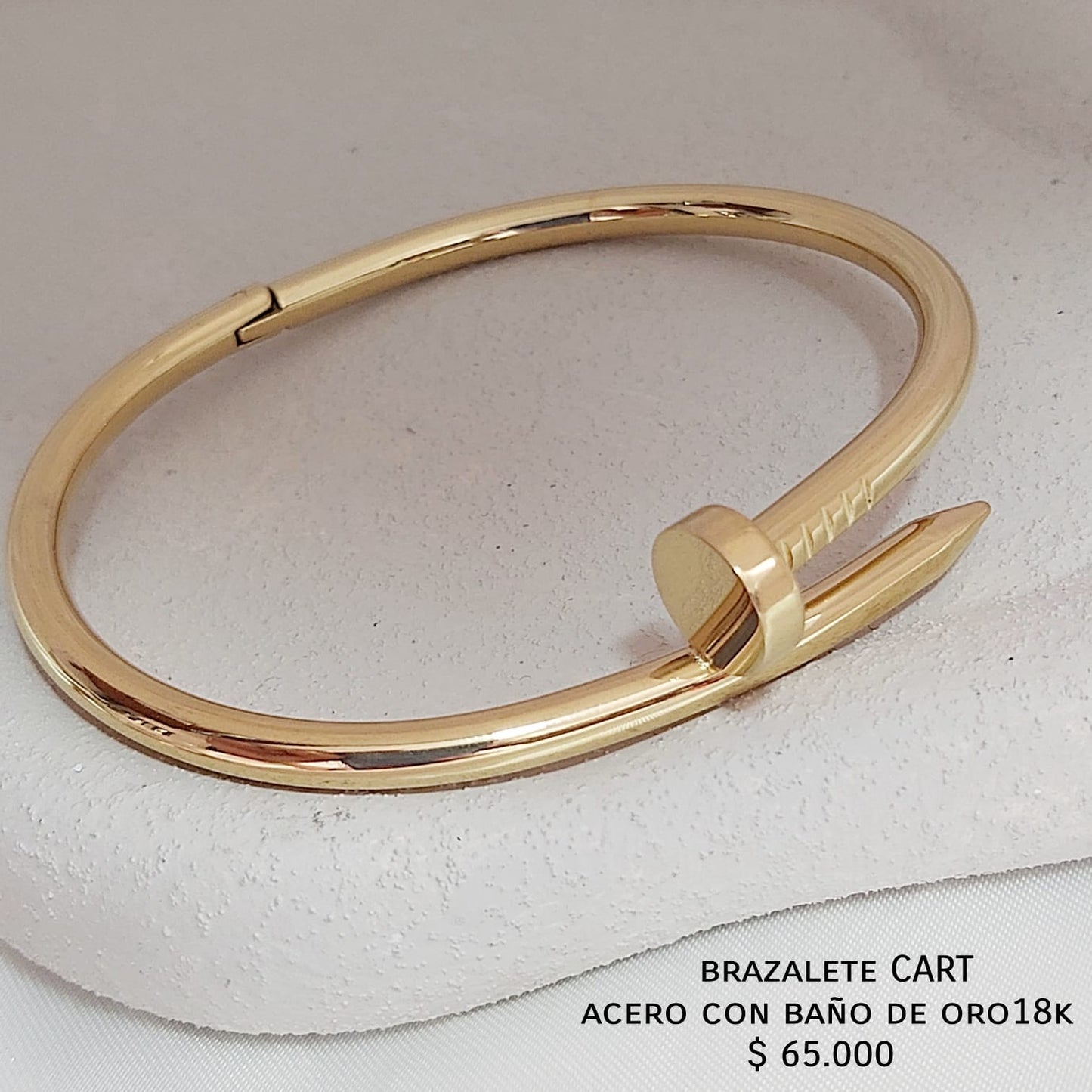 Brazalete CART acero con baño de oro18k