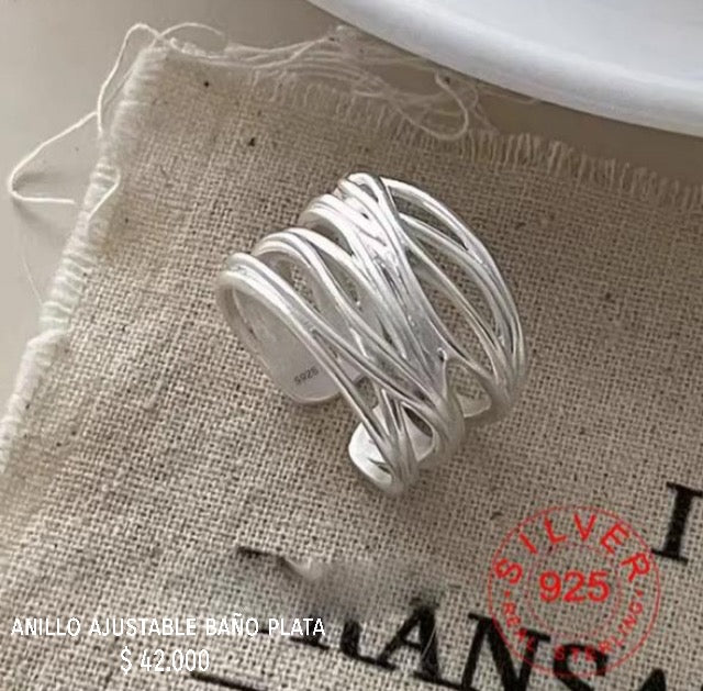 Anillo ajustable baño plata