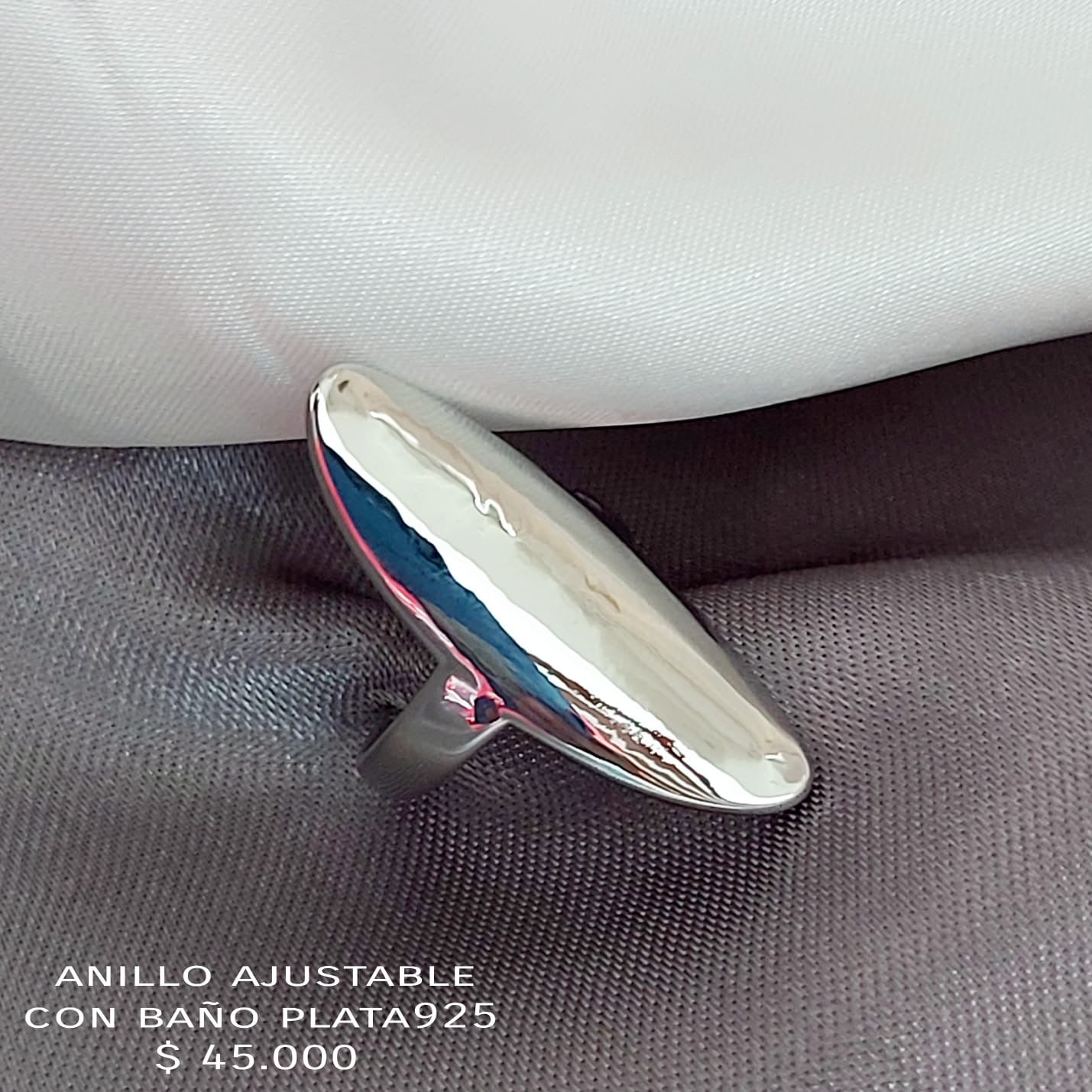 Anillo ajustable con baño plata925