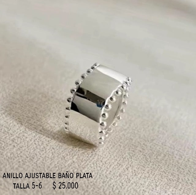 Anillo ajustable baño plata