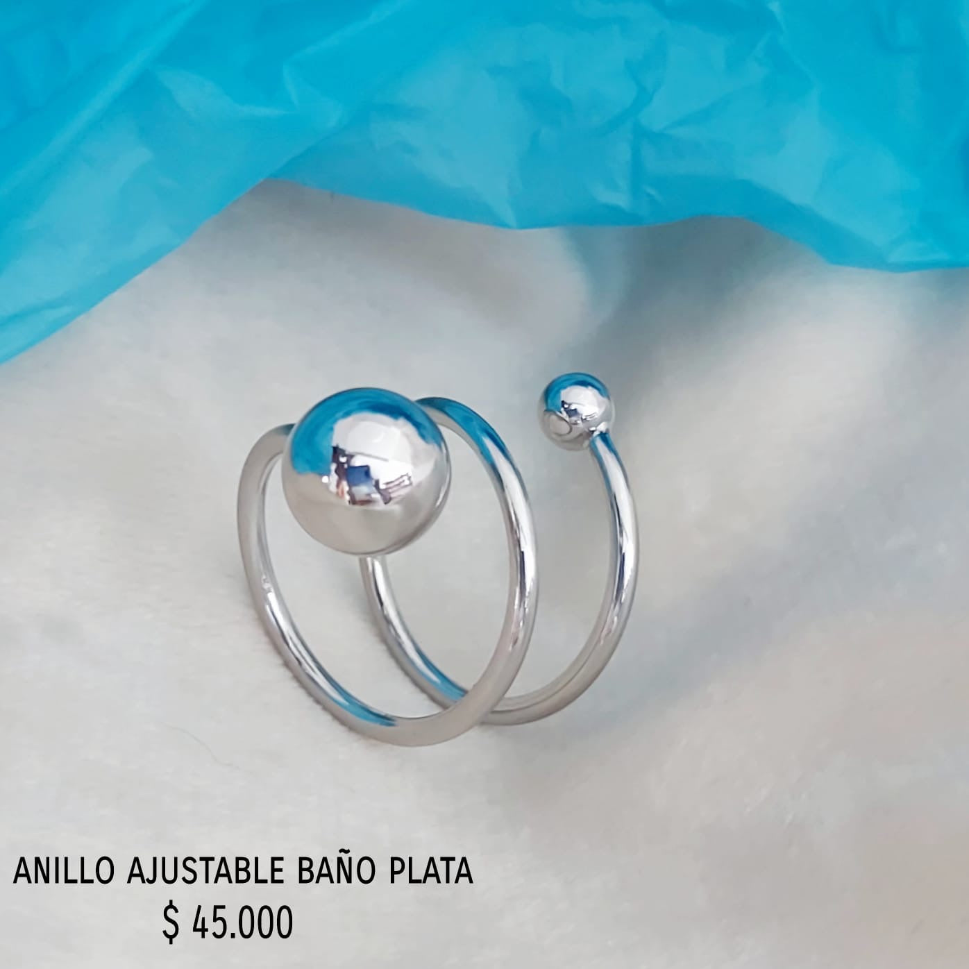 Anillo ajustable baño plata