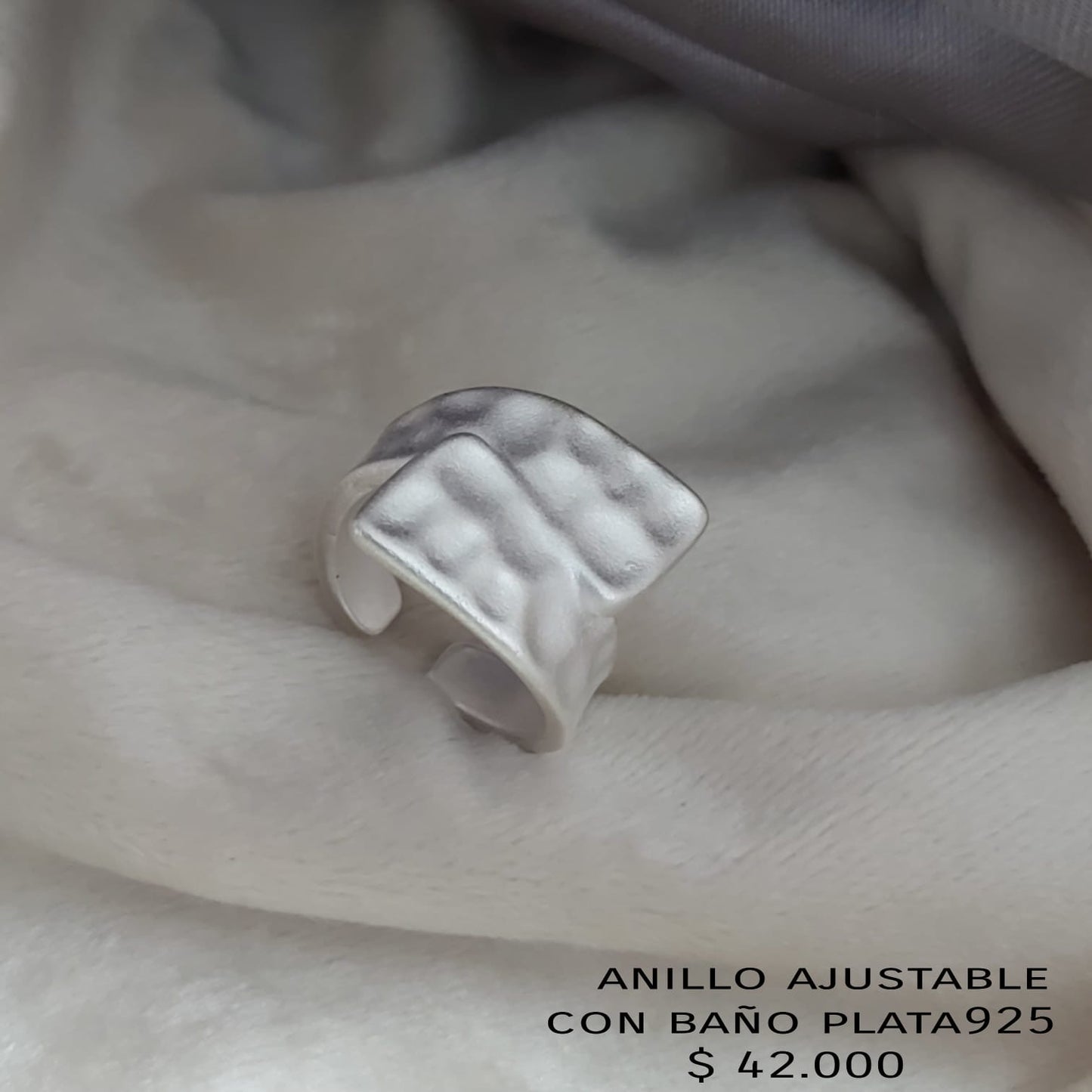 Anillo ajustable con baño de plata925