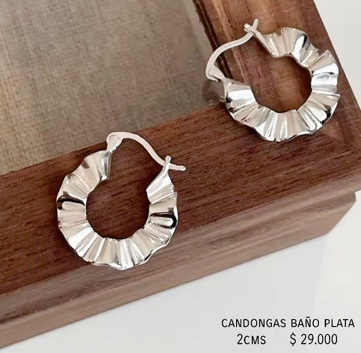 Aretes baño plata