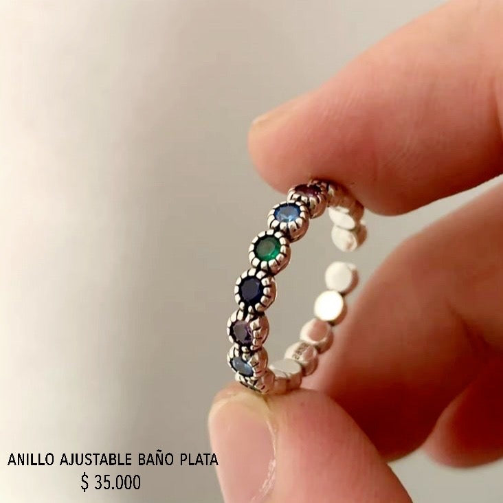 Anillo ajustable baño plata