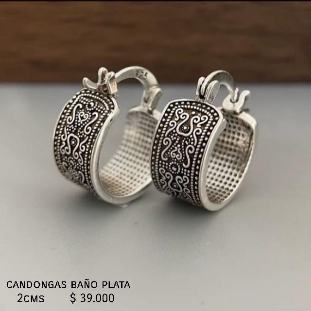 Candongas baño plata