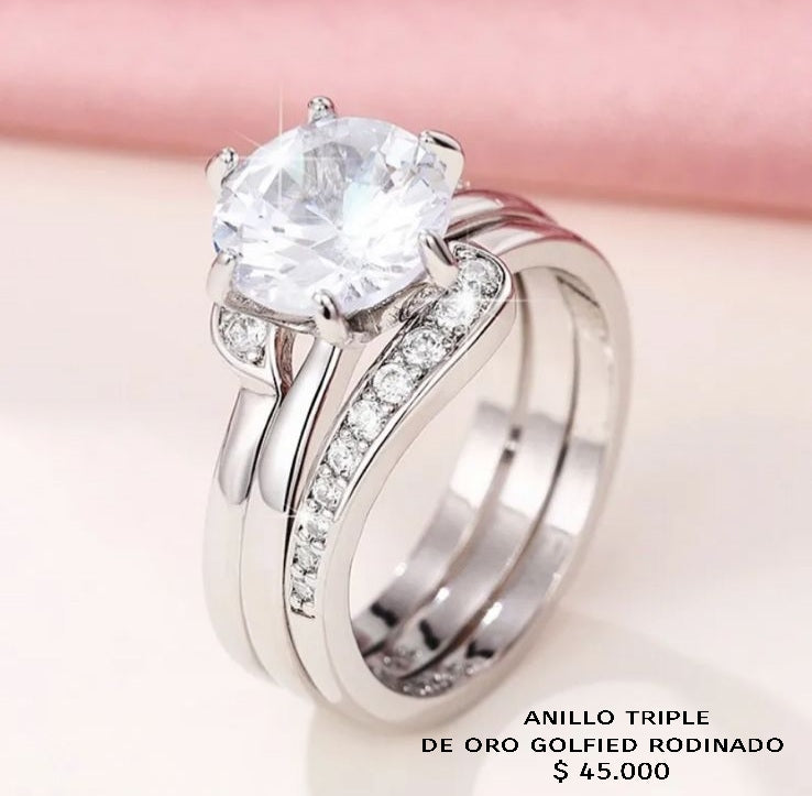 Anillo de oro golfield rodinado