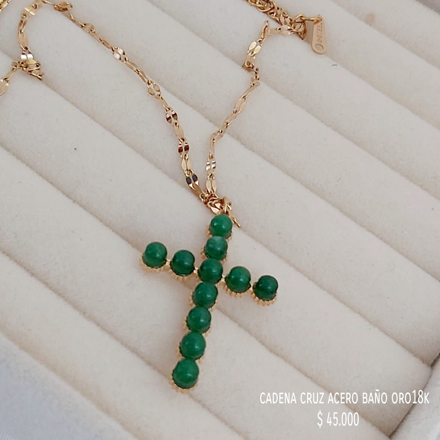 Collar acero inox baño oro18k