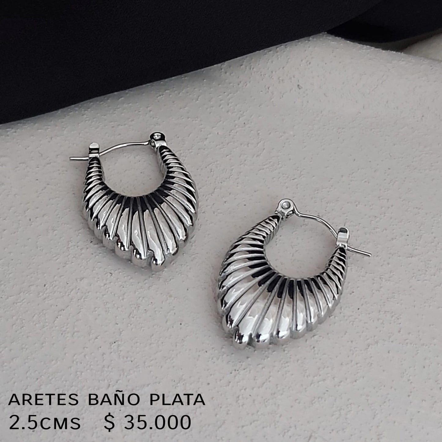 Aretes baño plata