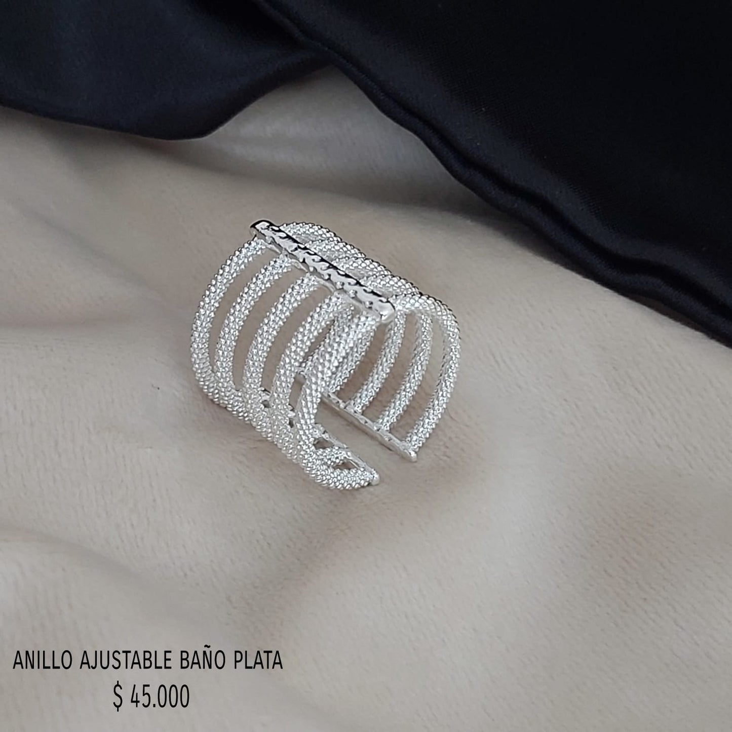 Anillo ajustable baño plata