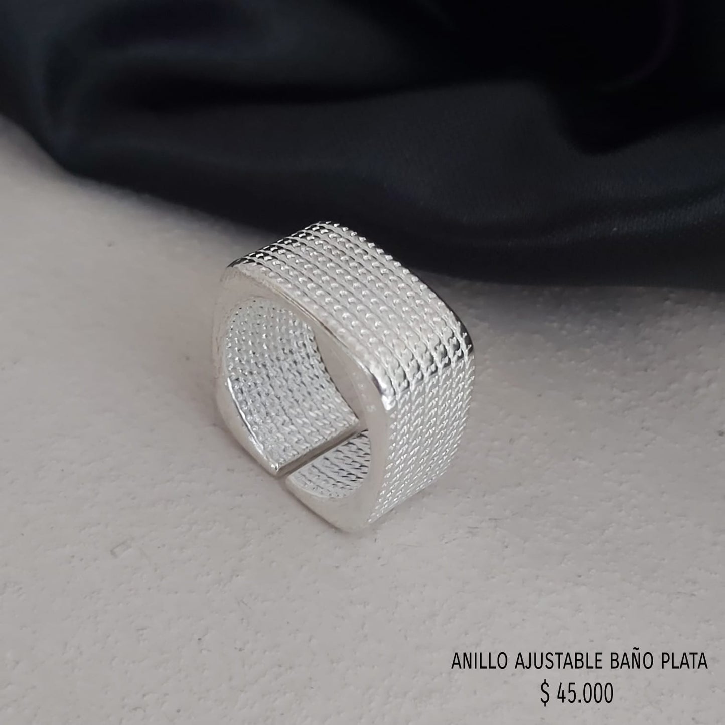 Anillo ajustable baño plata