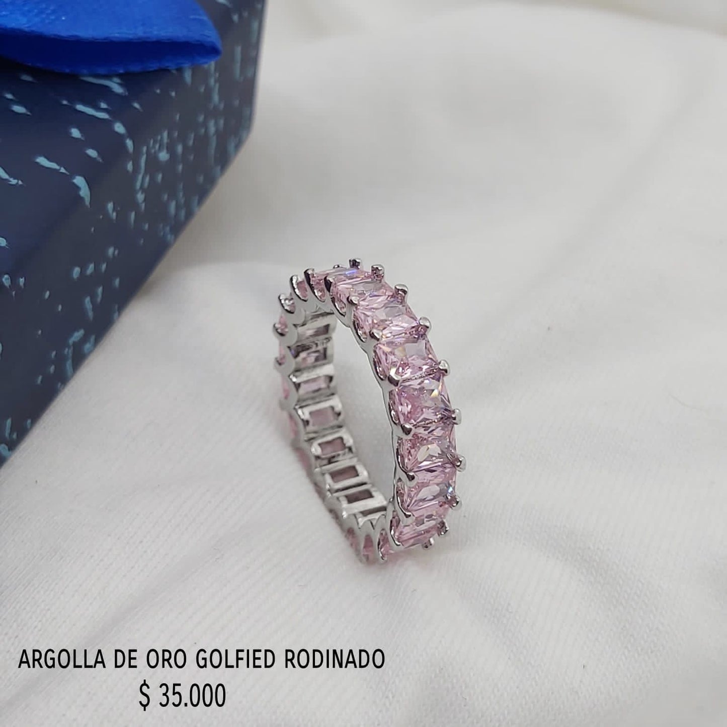 Anillo golfield rodinado con circónes
