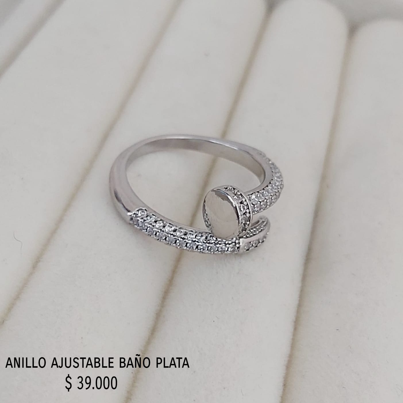 Anillo ajustable baño plata