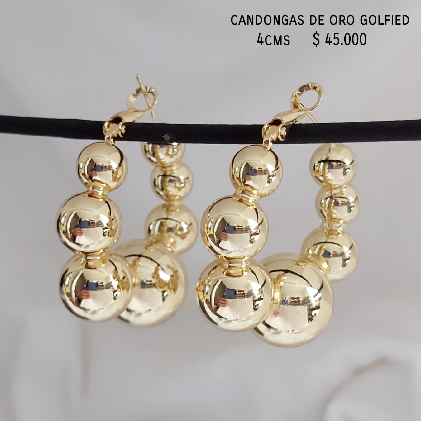 Candongas de oro golfield 4cms