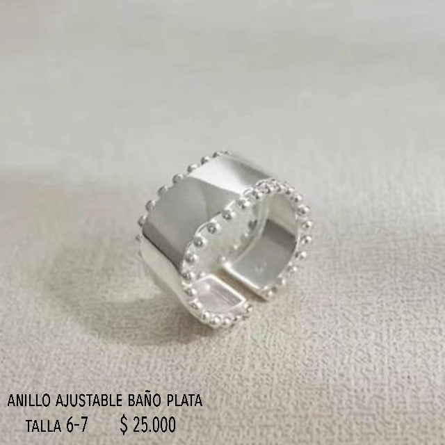 Anillo ajustable baño plata