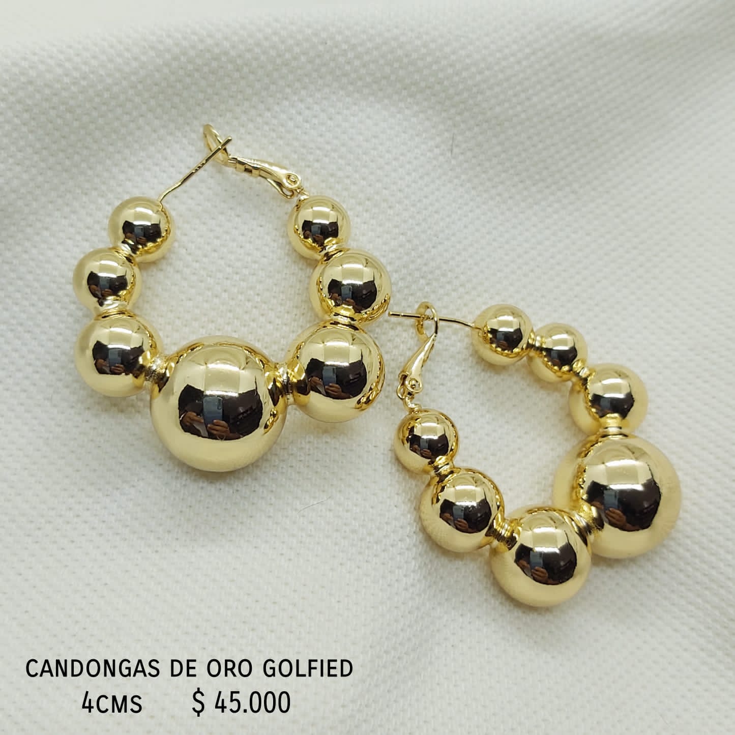 Candongas de oro golfield 4cms