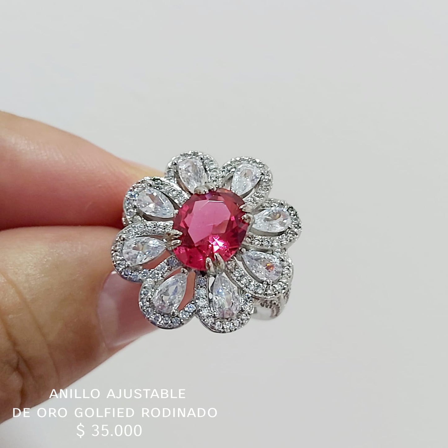 Anillo ajustable de oro golfield rodinado