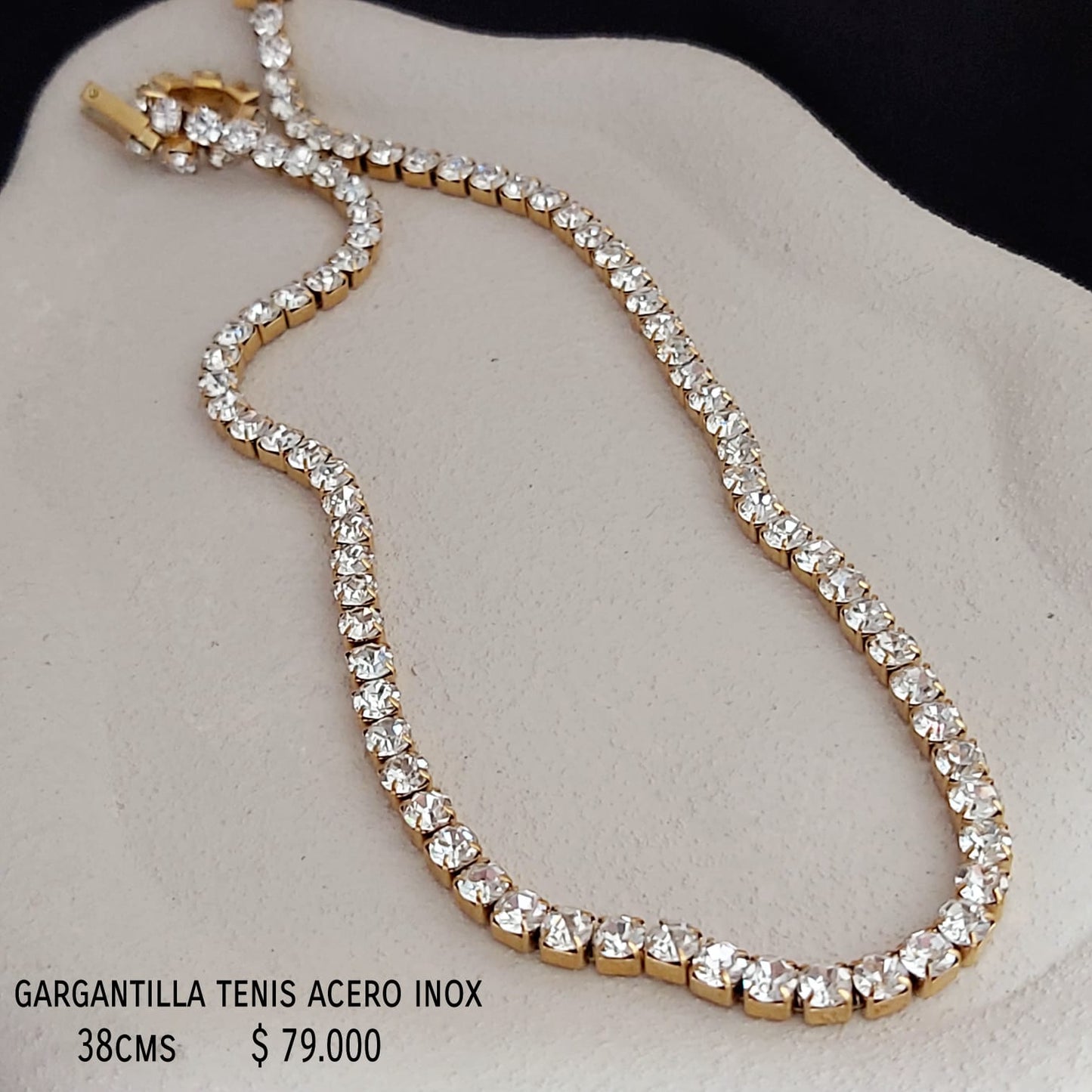Gargantilla tenis acero inox dorada