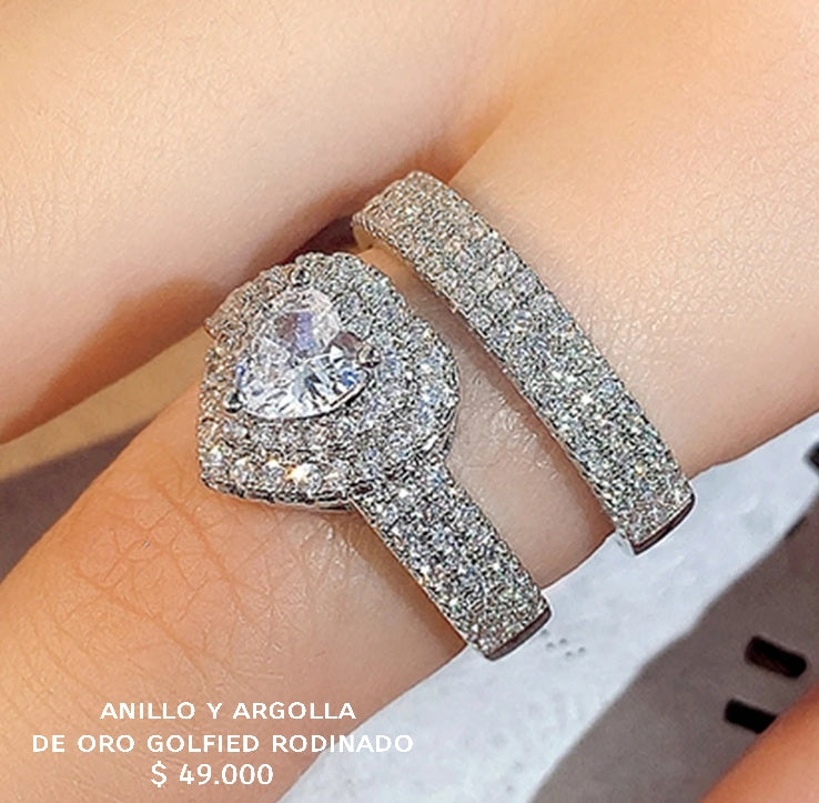 Anillo de oro golfield rodinado