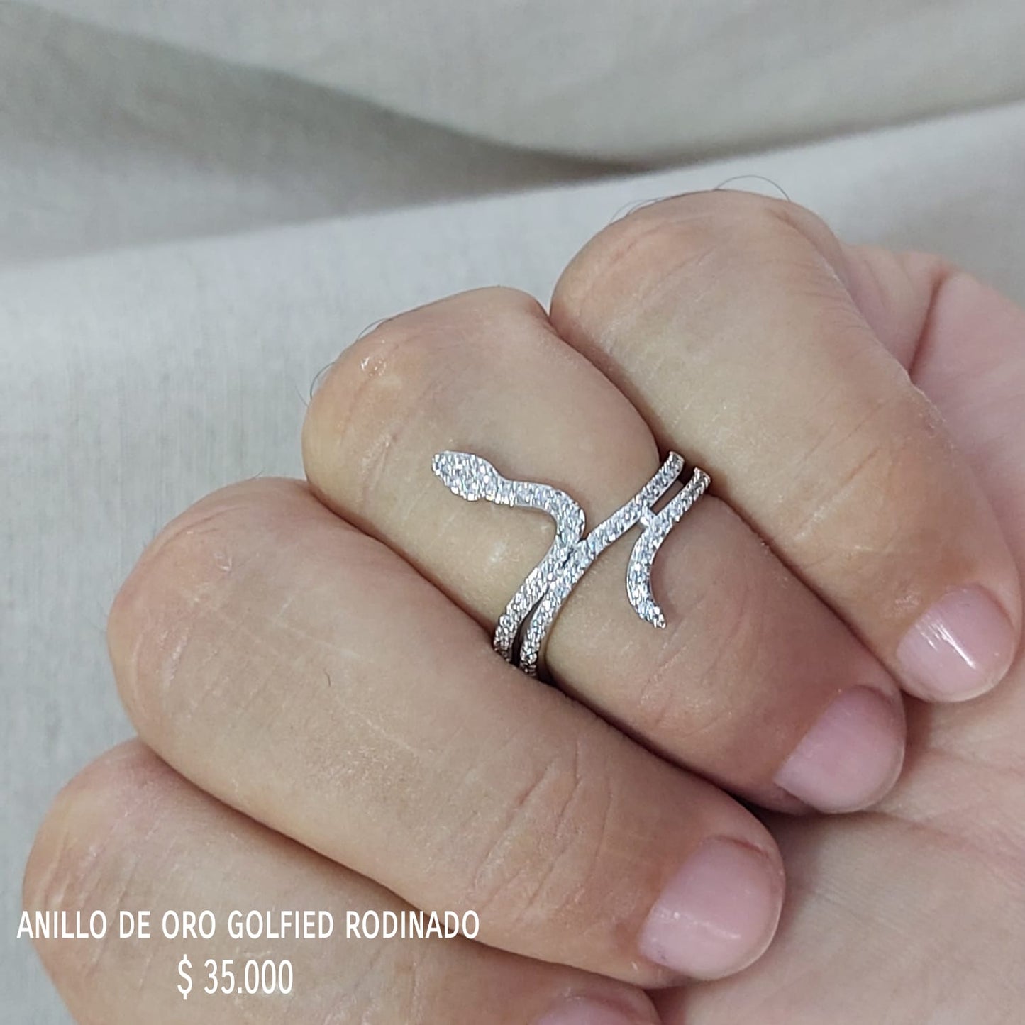 Anillo de oro golfield rodinado
