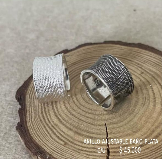 Anillo ajustable baño plata