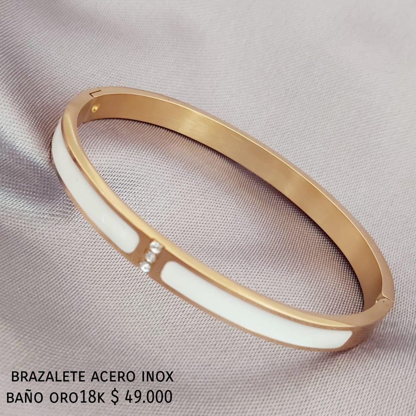 Brazalete acero inox baño oro18k
