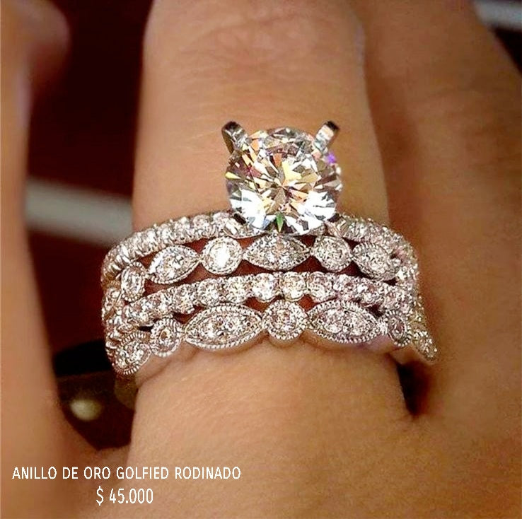 Anillo de oro golfield rodinado