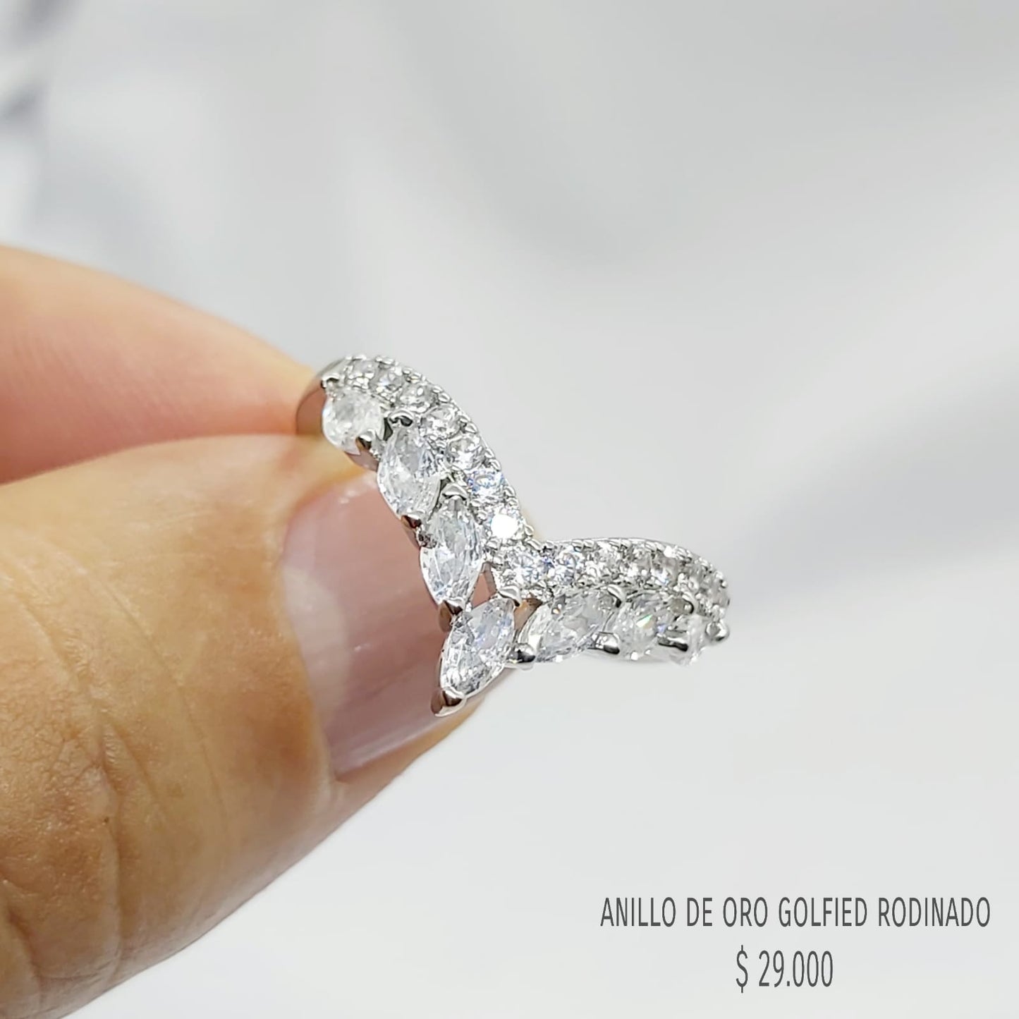 Anillo de oro golfield rodinado