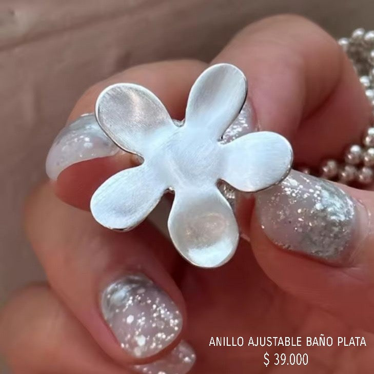 Anillo ajustable baño plata