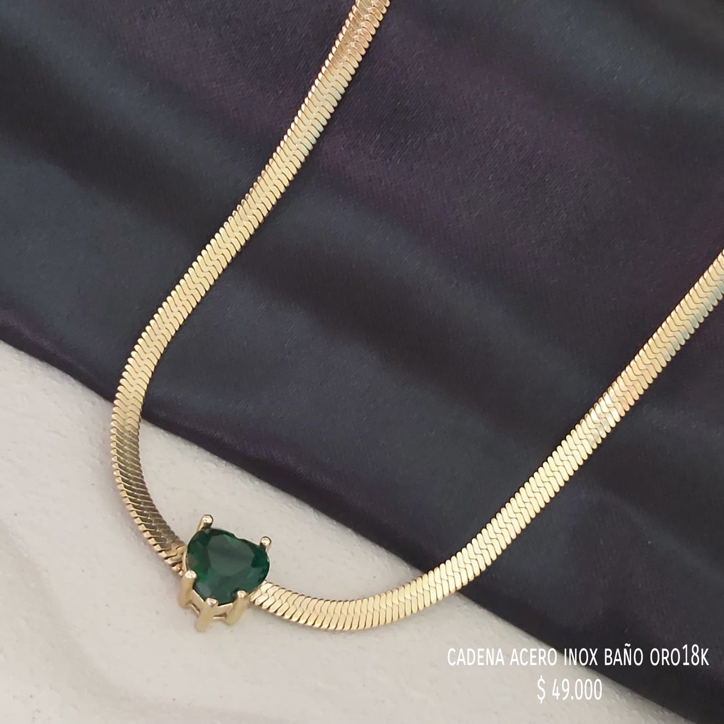 Cadena acero inox baño oro18k