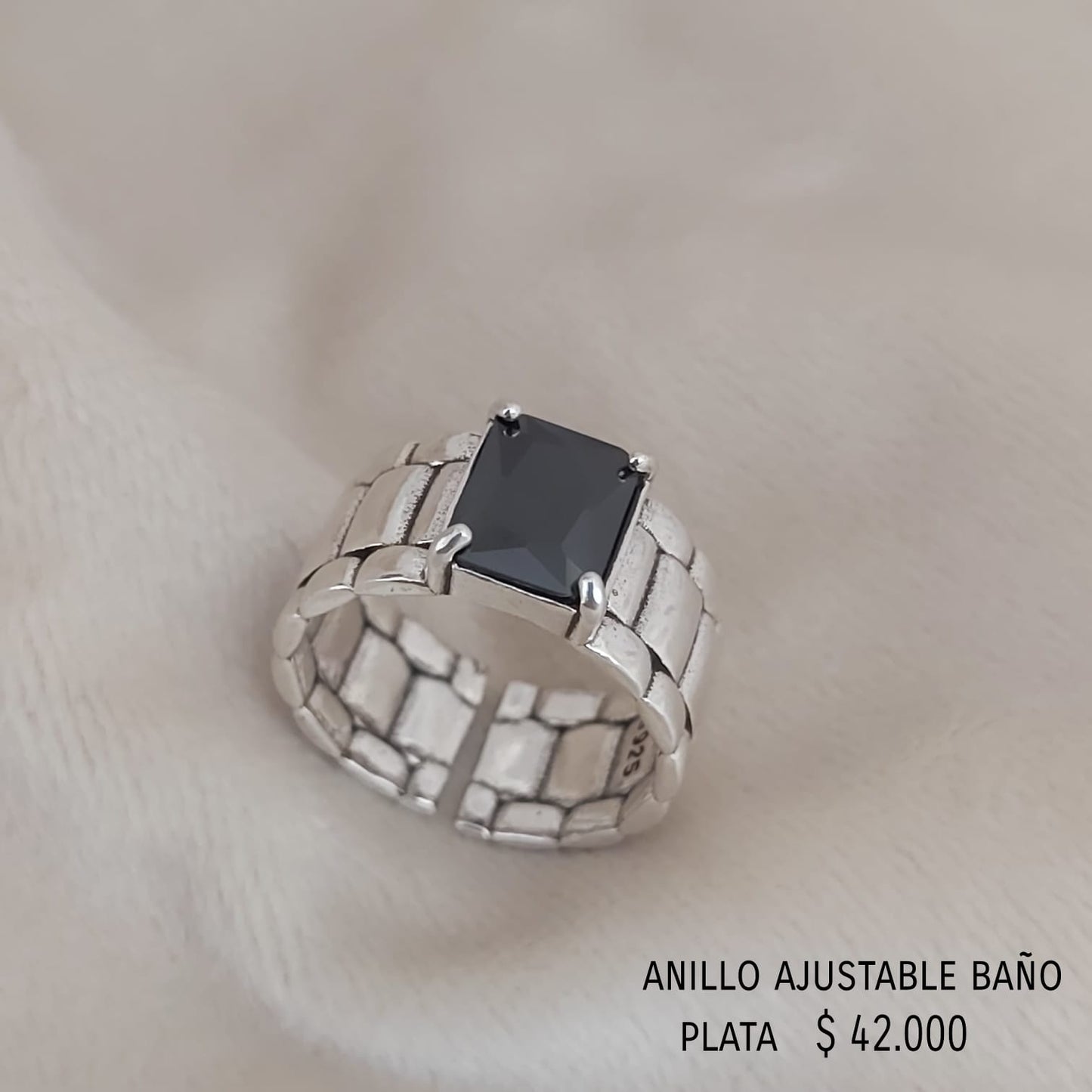 Anillo ajustable baño plata
