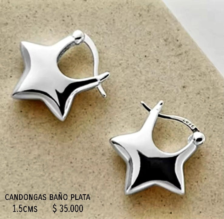 Aretes baño plata