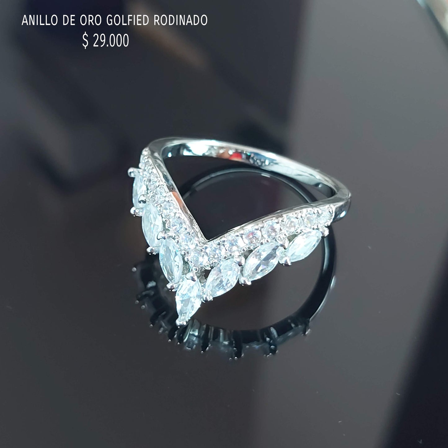 Anillo de oro golfield rodinado