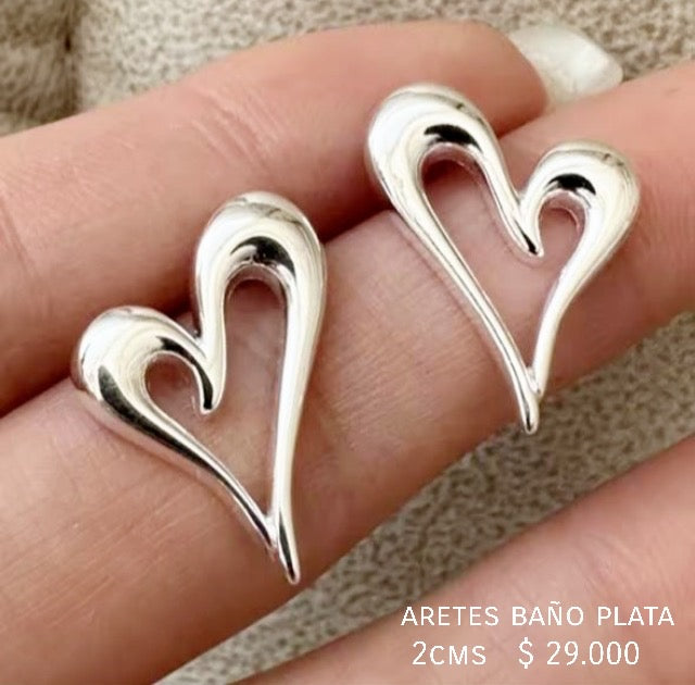 Aretes baño plata