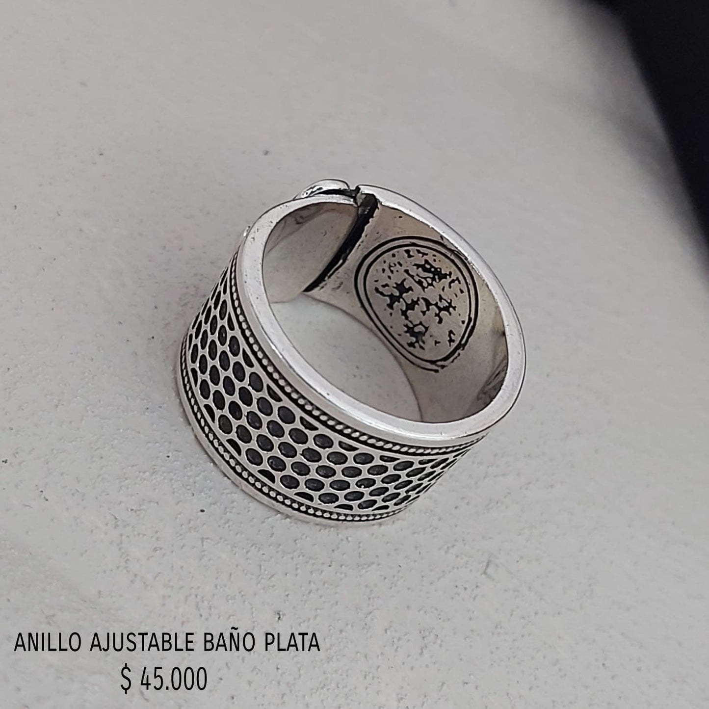 Anillo ajustable baño plata