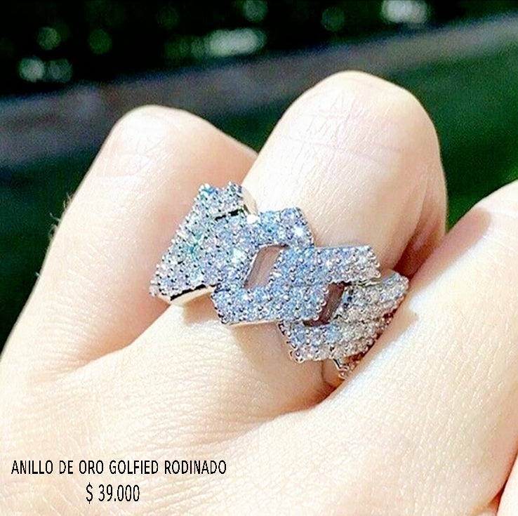 Anillo de oro golfield rodinado
