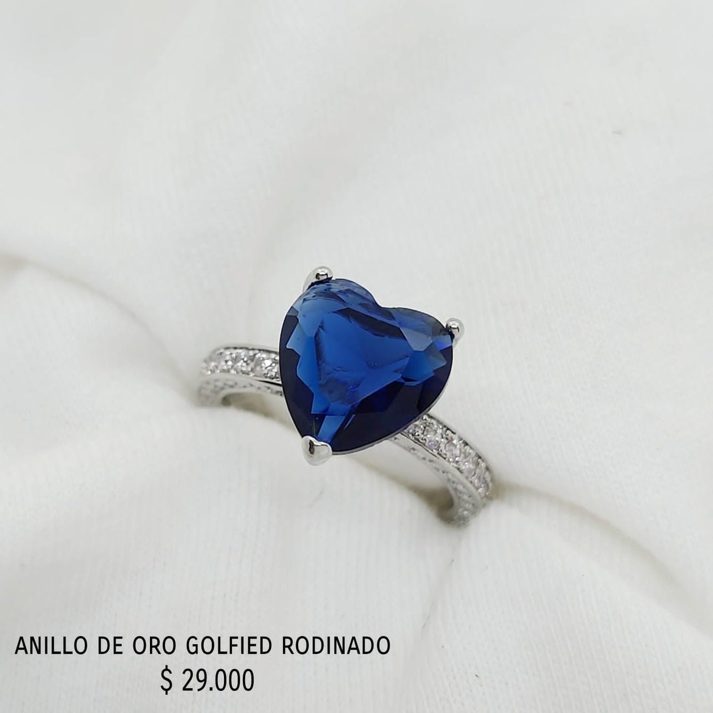 Anillo golfield rodinado con circónes