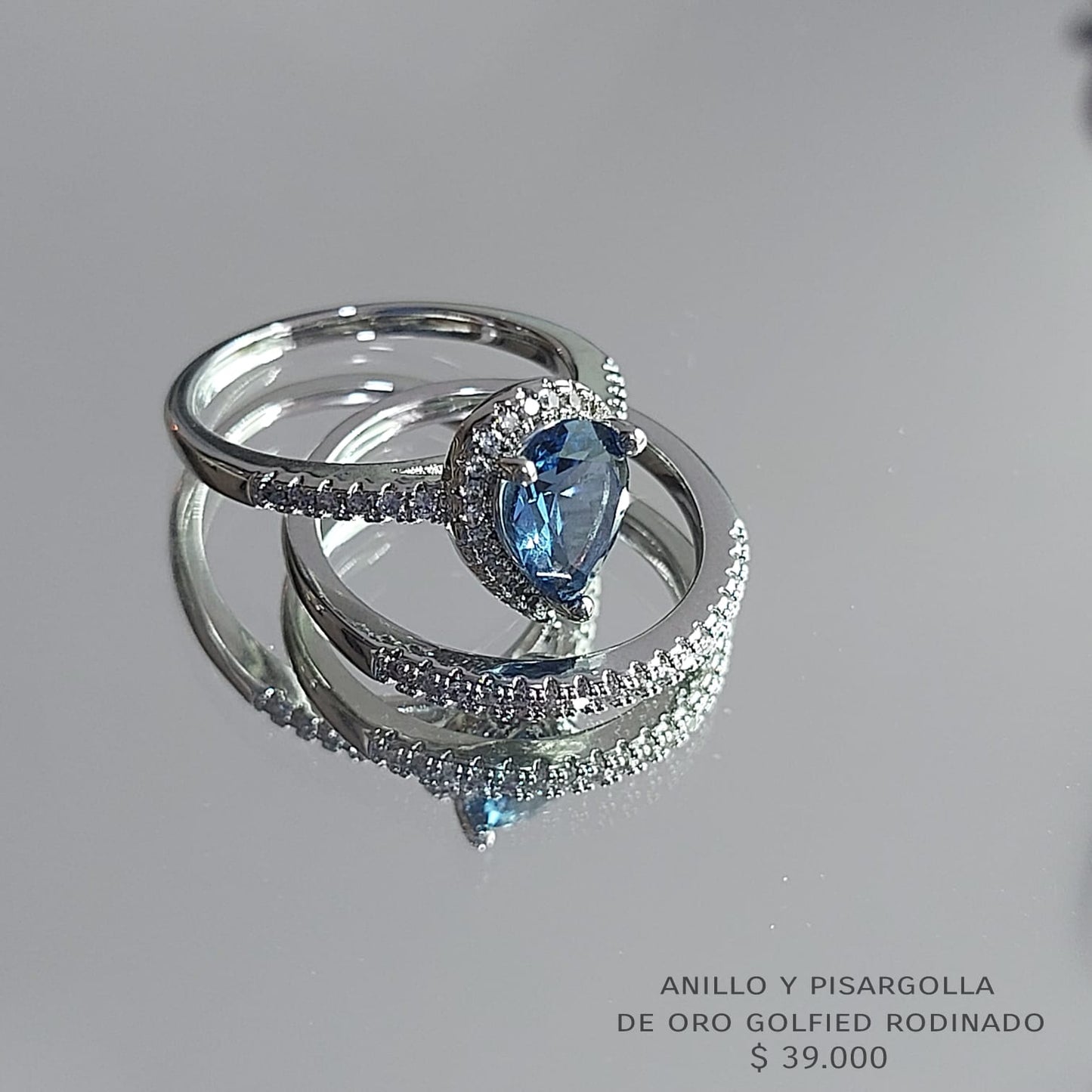 Anillo de oro golfield rodinado
