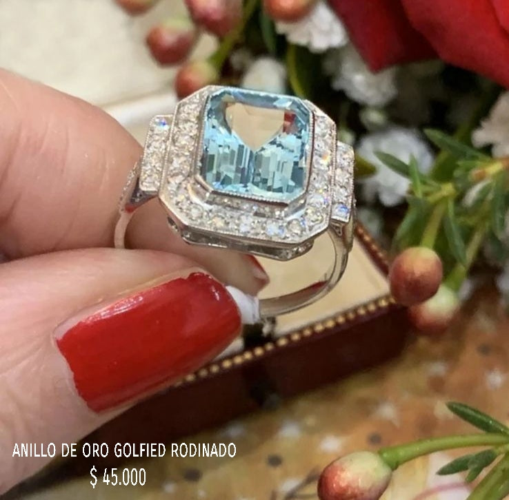Anillo golfield rodinado con circónes