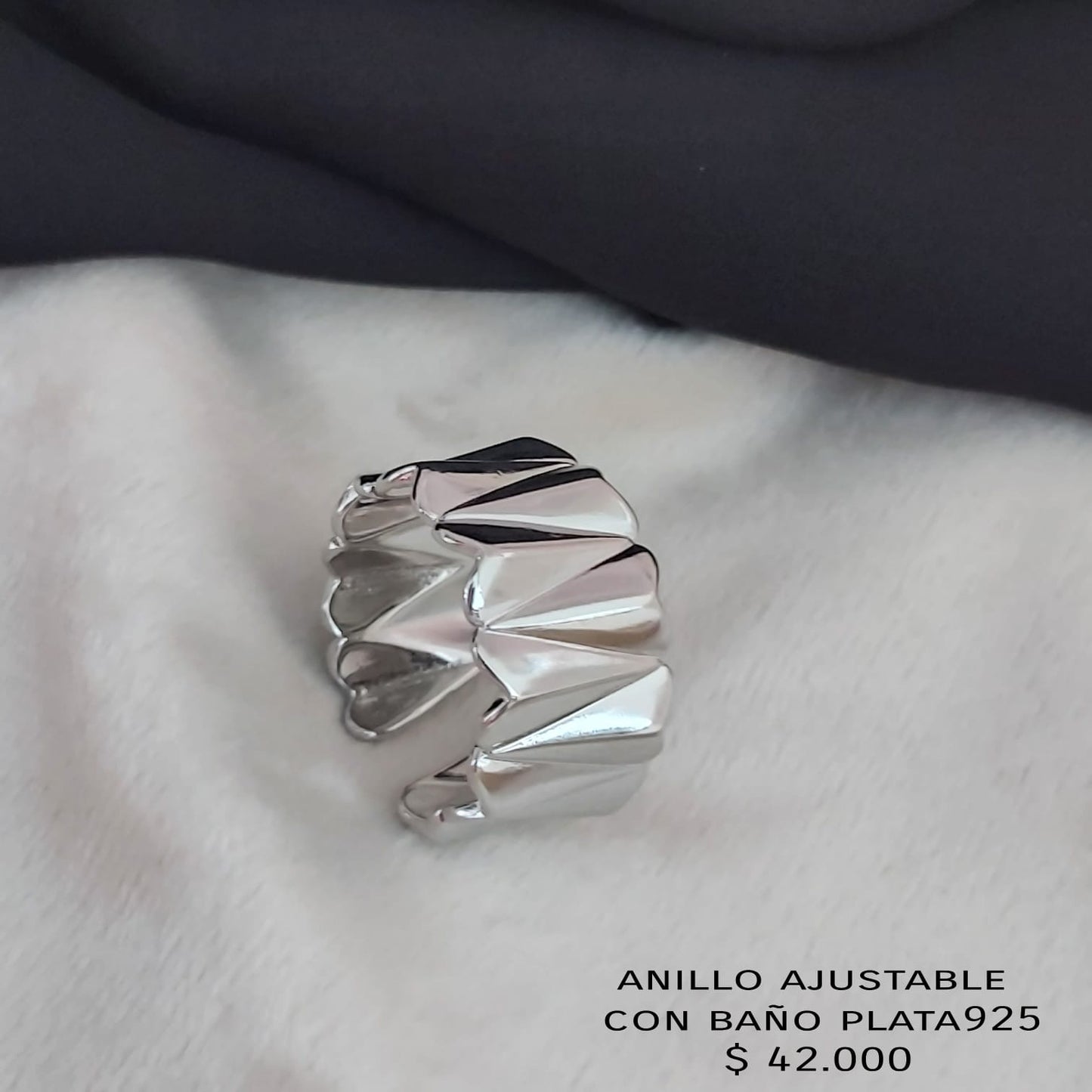 Anillo ajustable con baño plata925