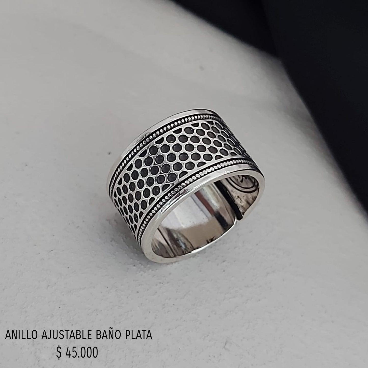 Anillo ajustable baño plata