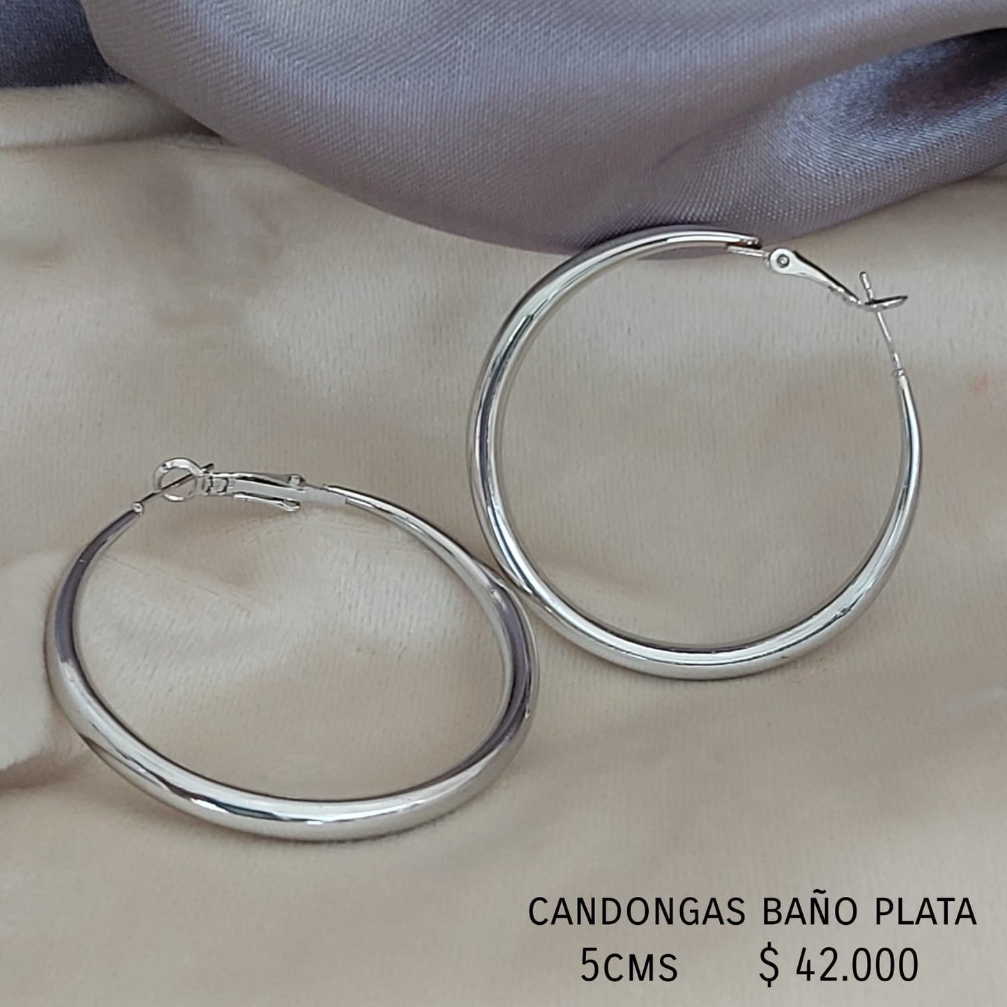 Candongas baño plata