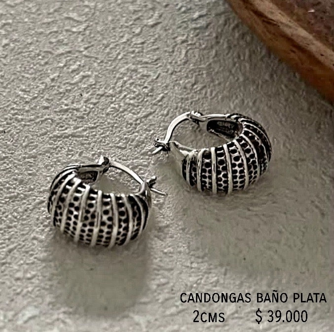 Candongas baño plata