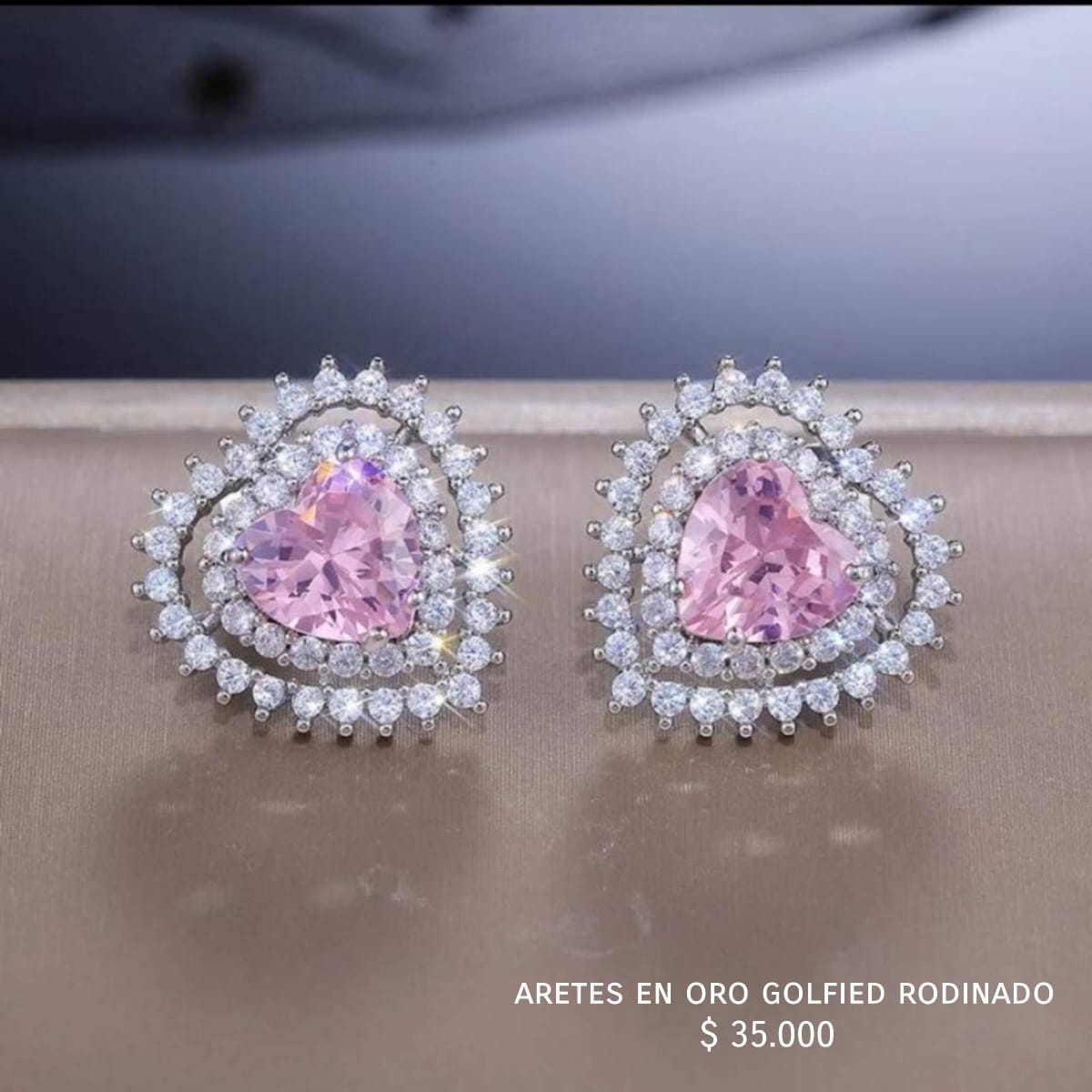 Aretes de oro golfield rodinado