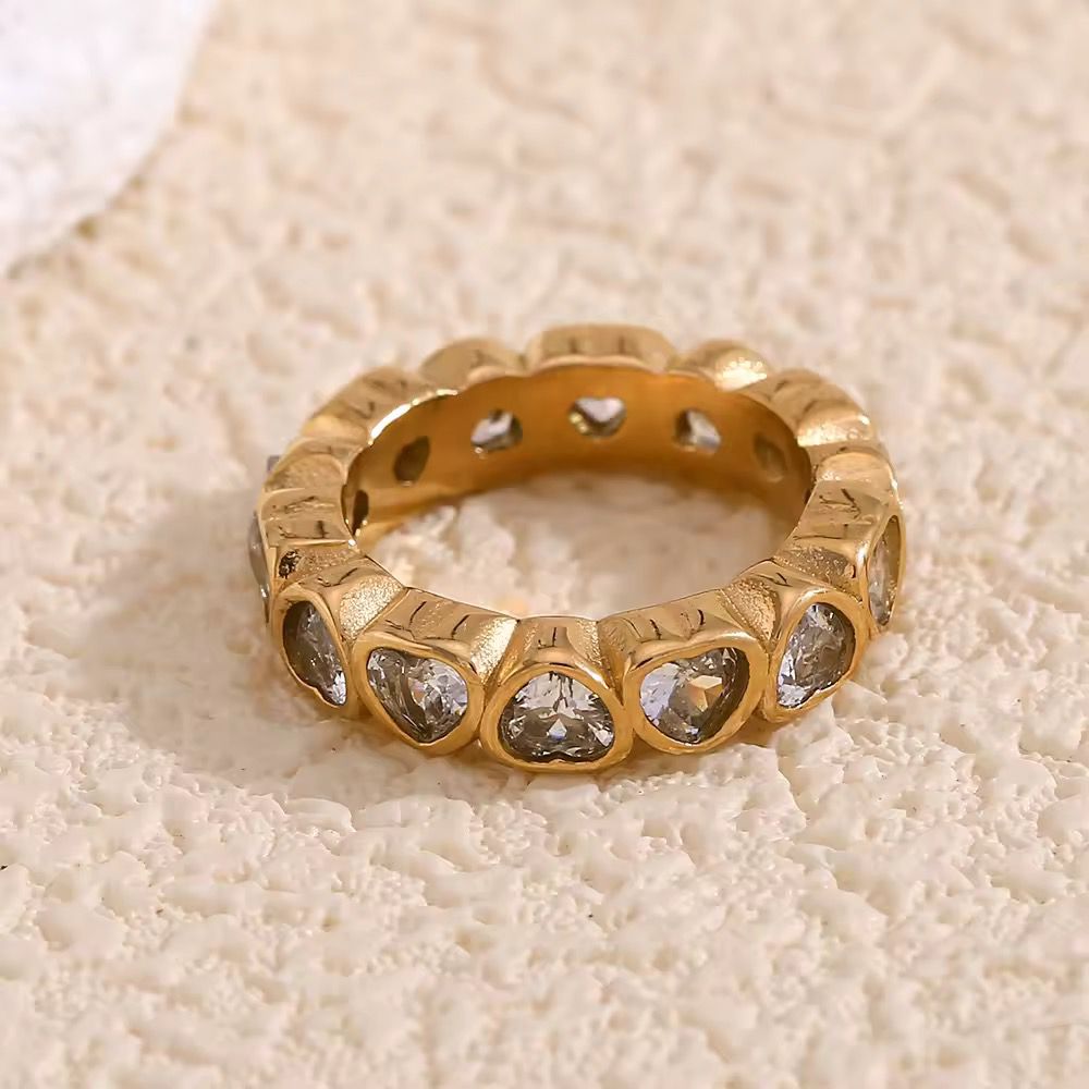 Anillo acero inox baño oro18k