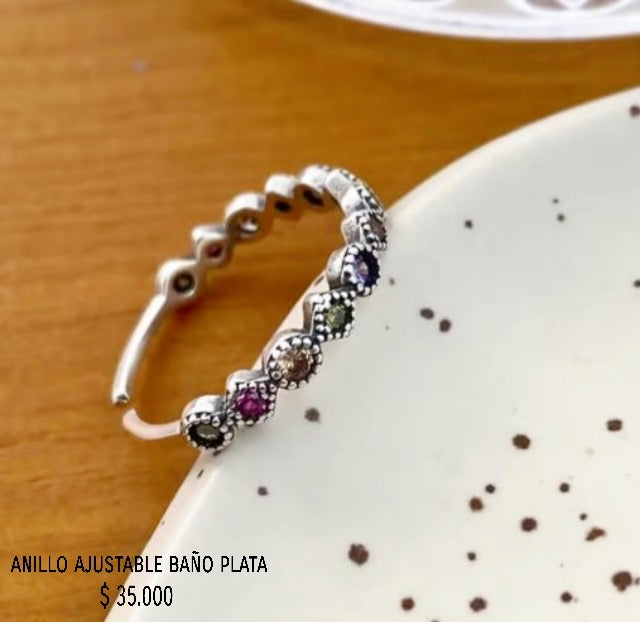 Anillo ajustable baño plata