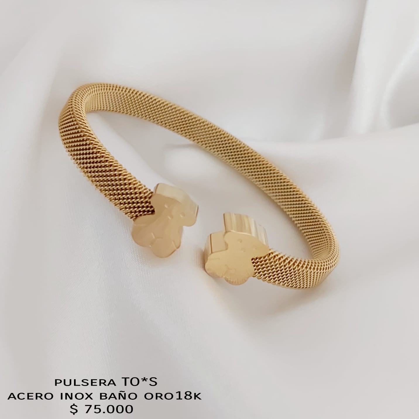 Pulsera TO*S acero inox baño oro 18k