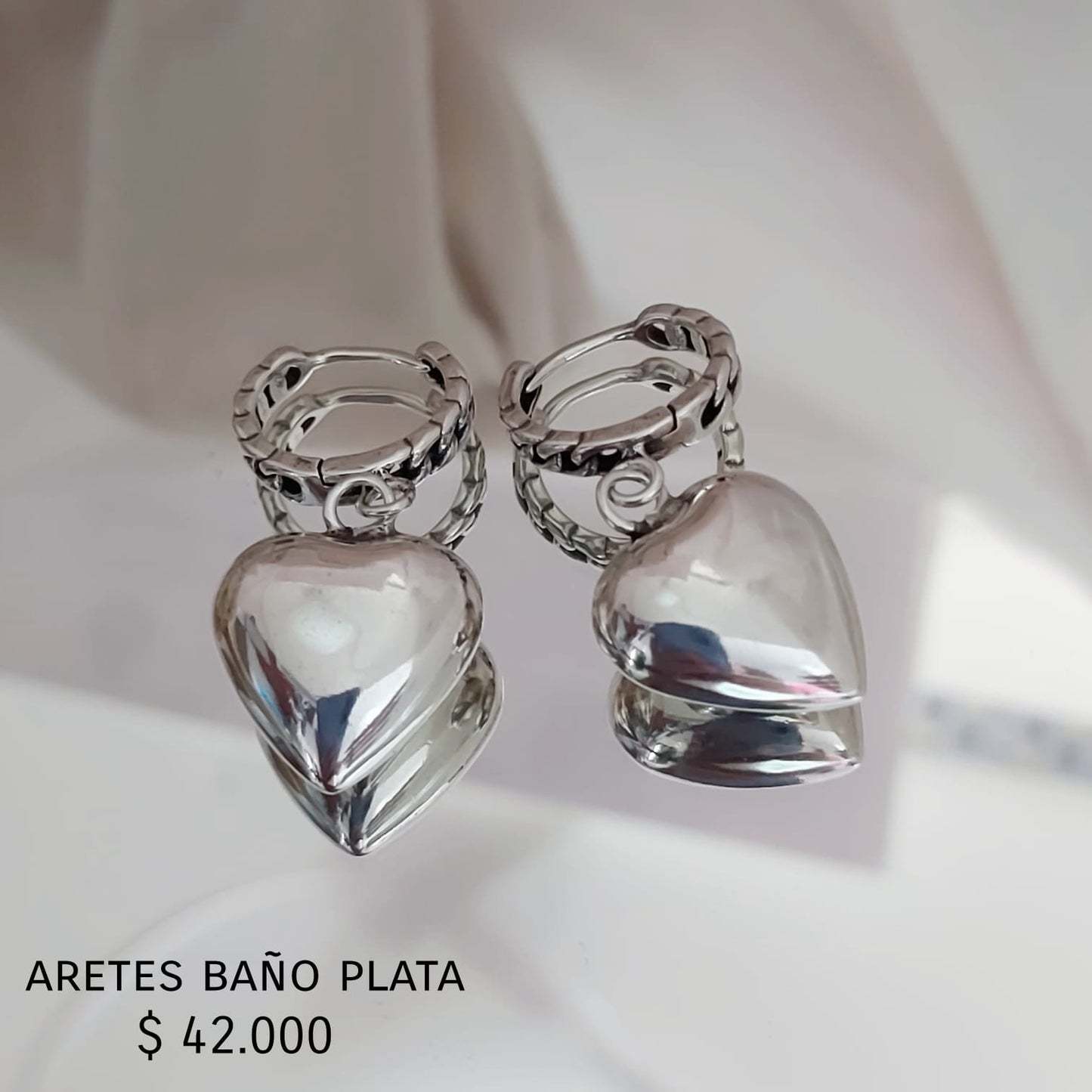 Aretes baño plata