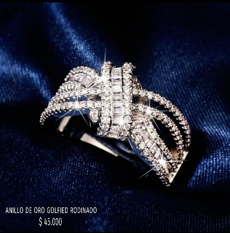 Anillo de oro golfield rodinado