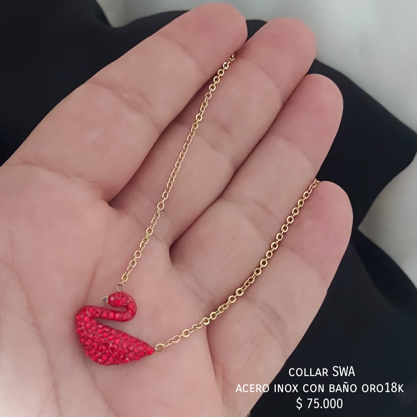 Collar SWA acero inox baño oro 18k