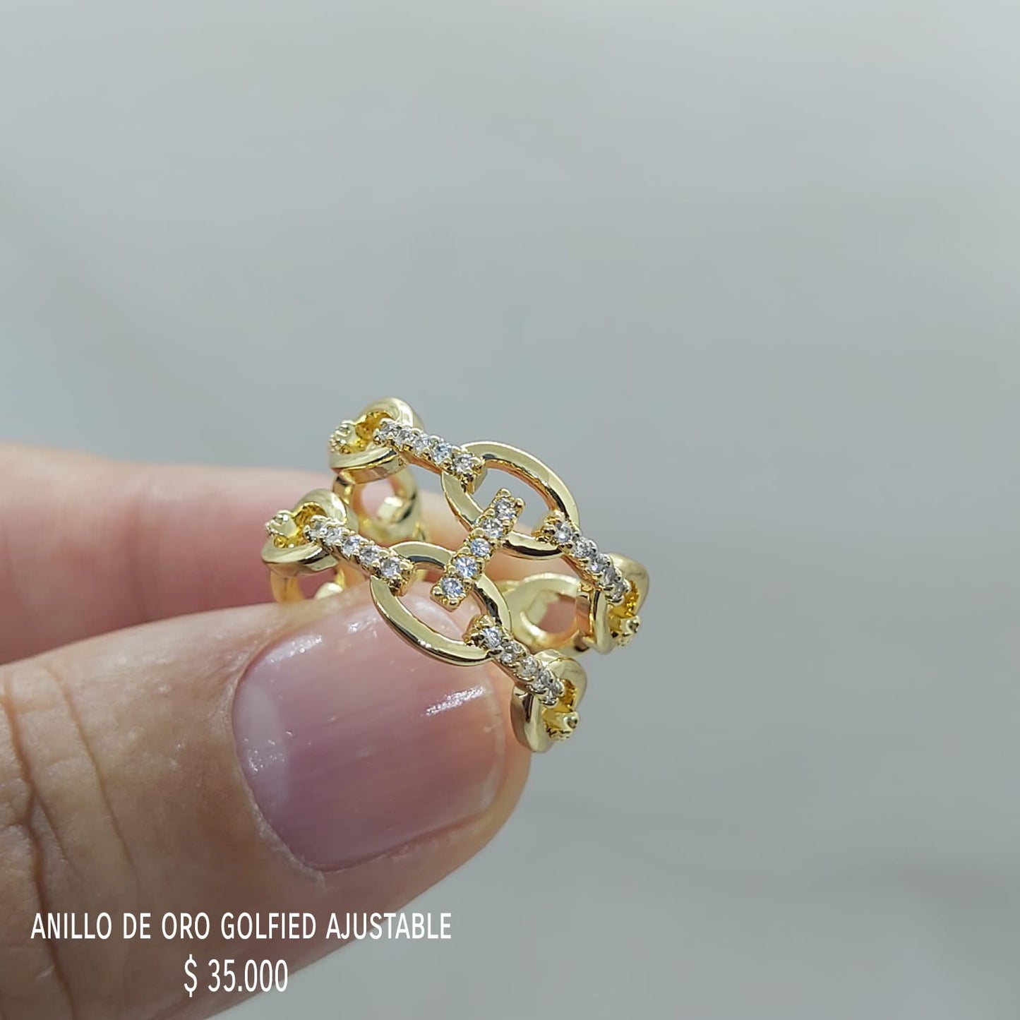 Anillo ajustable de oro golfield